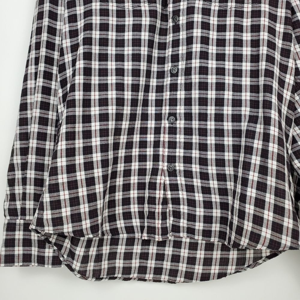 PAIGE Hunter Plaid Shirt Slim Fit Dual Chest Flap Pockets Button Down Cotton Men - Picture 4 of 8